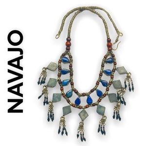 Native Lapis & Moonstone Necklace